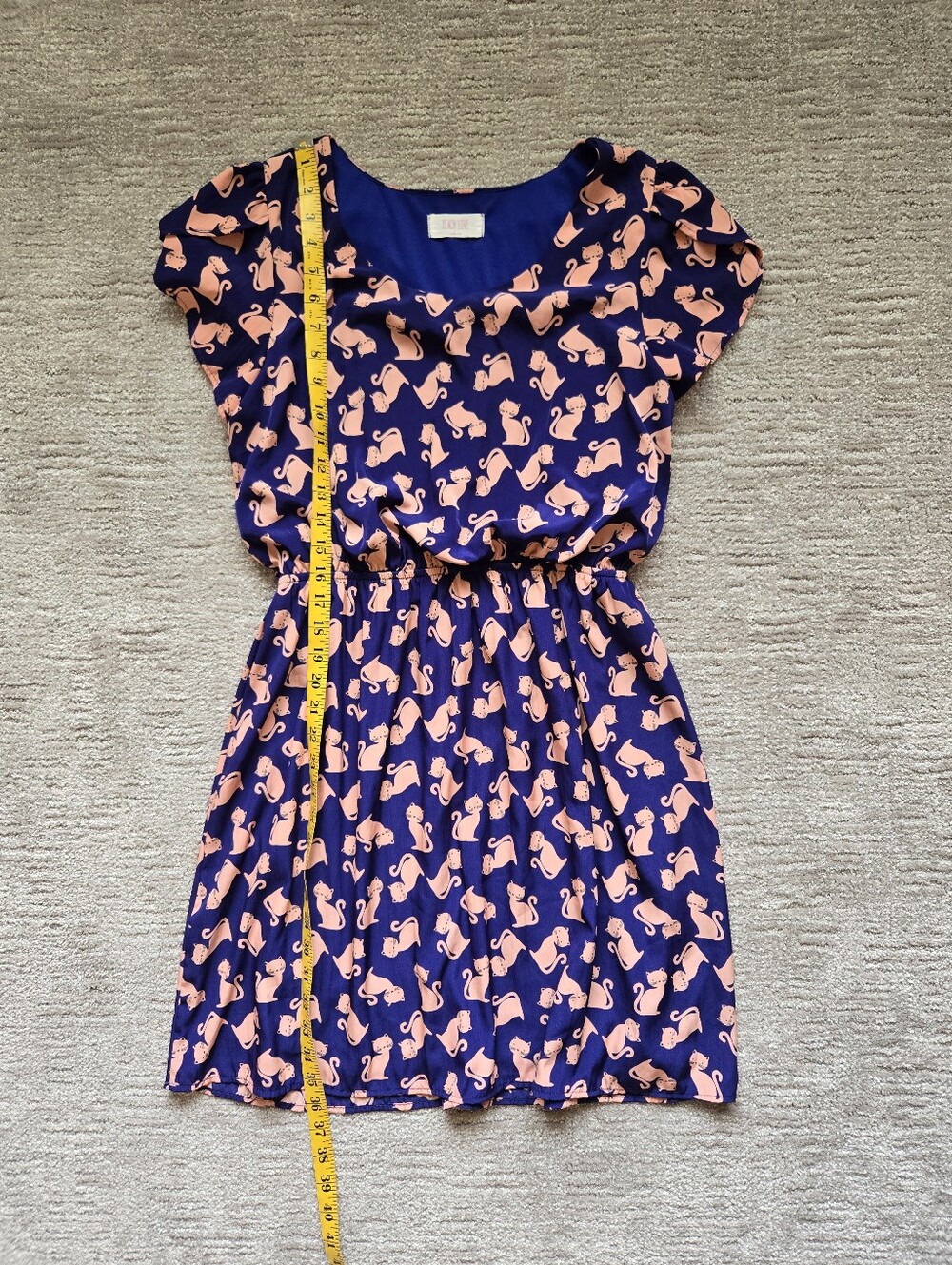 ModCloth Oh My Gosh Cat Print A-Line Dress Size L - Picture 5 of 9